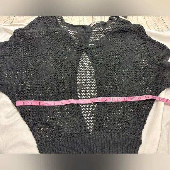 Knitted Gothic Kimono Top Coverup Open Back Black - Picture 6 of 7